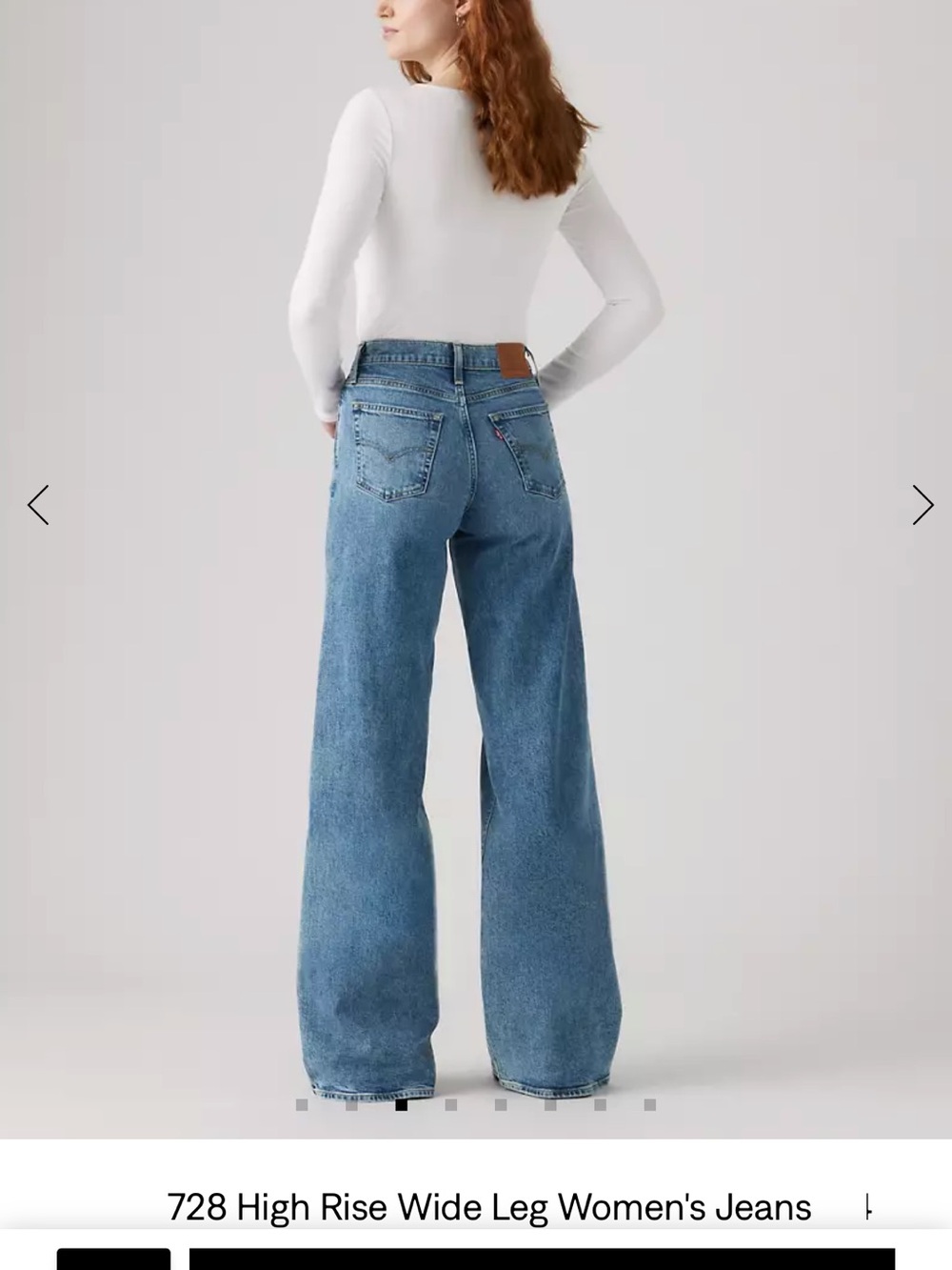 Levi's High-Rise Wide Leg Jeans in Medium Blue Denim